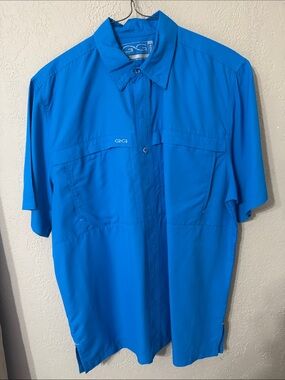 G/FORE Bright Blue Short-Sleeve Golf Shirt
